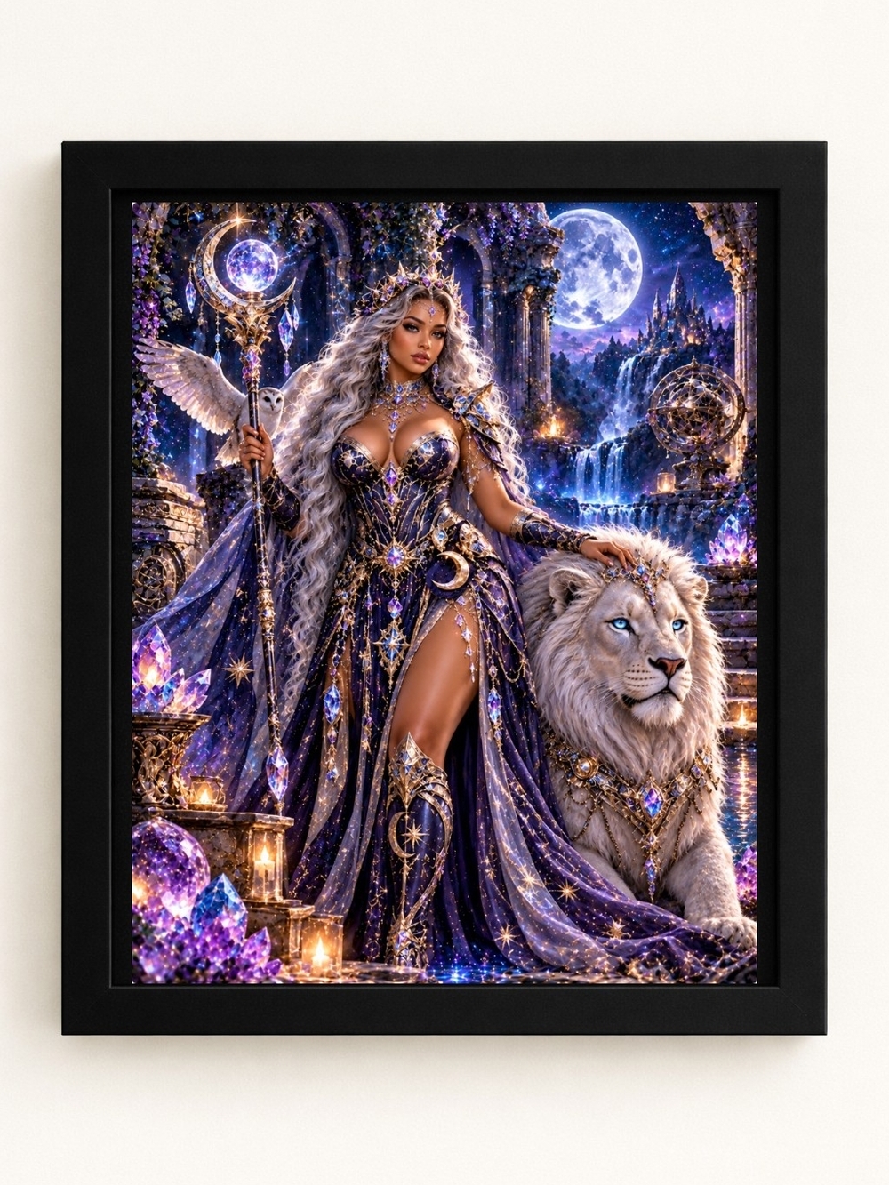 Mystic Moon Goddess Art Prin In 8x10 Frame